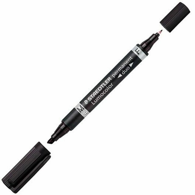 Bild von 2x Staedtler, Marker, Zweispitzmarker Lumocolor perm (Schwarz, Weiss, 4 mm, 10 x)