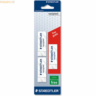Bild von STAEDTLER® rasoplast 526 B Radierer, Blisterkarte mit 3 Radierer 526 B20