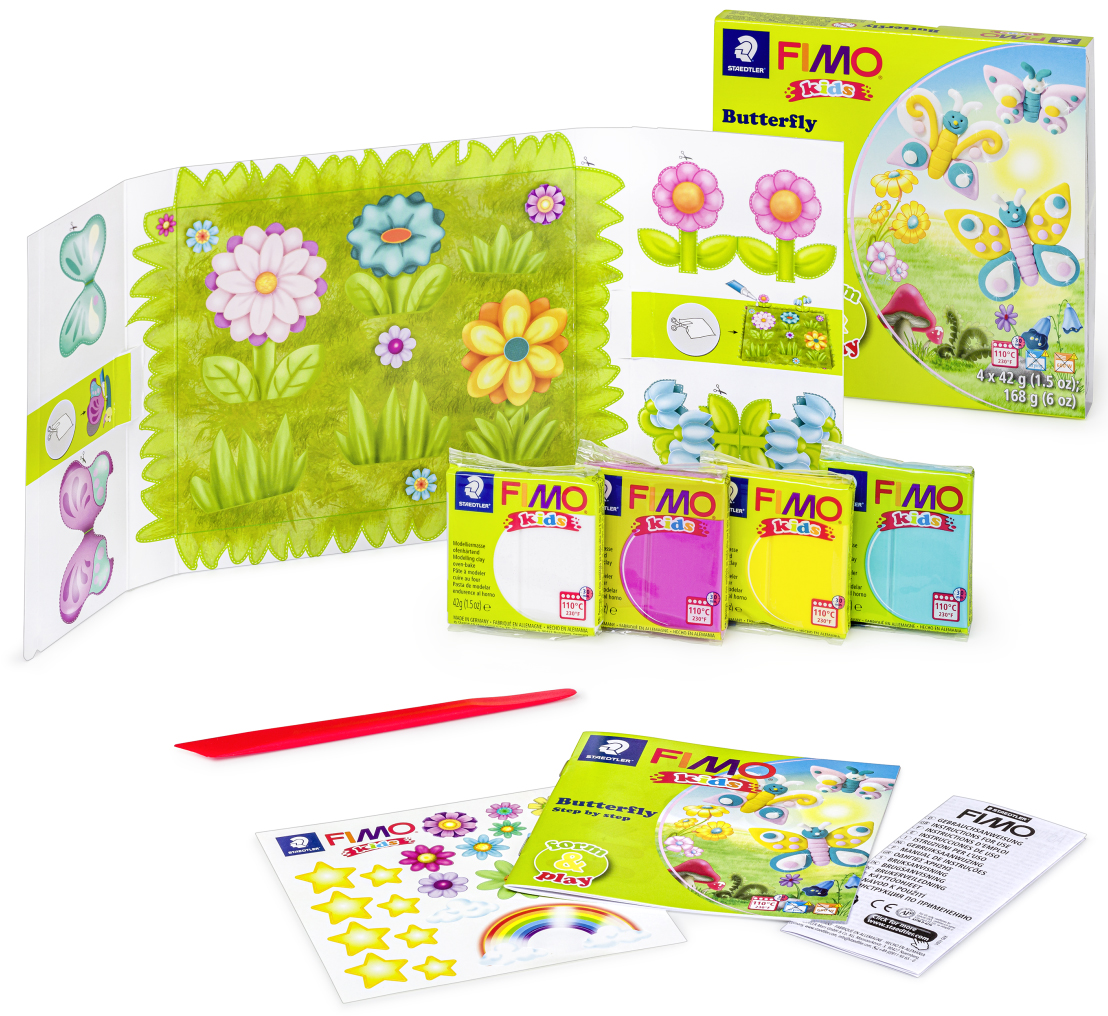 Bild von Modelliermasse FIMO Kids Materialpackung Form & Play "Butterfly", 4 x 42 g