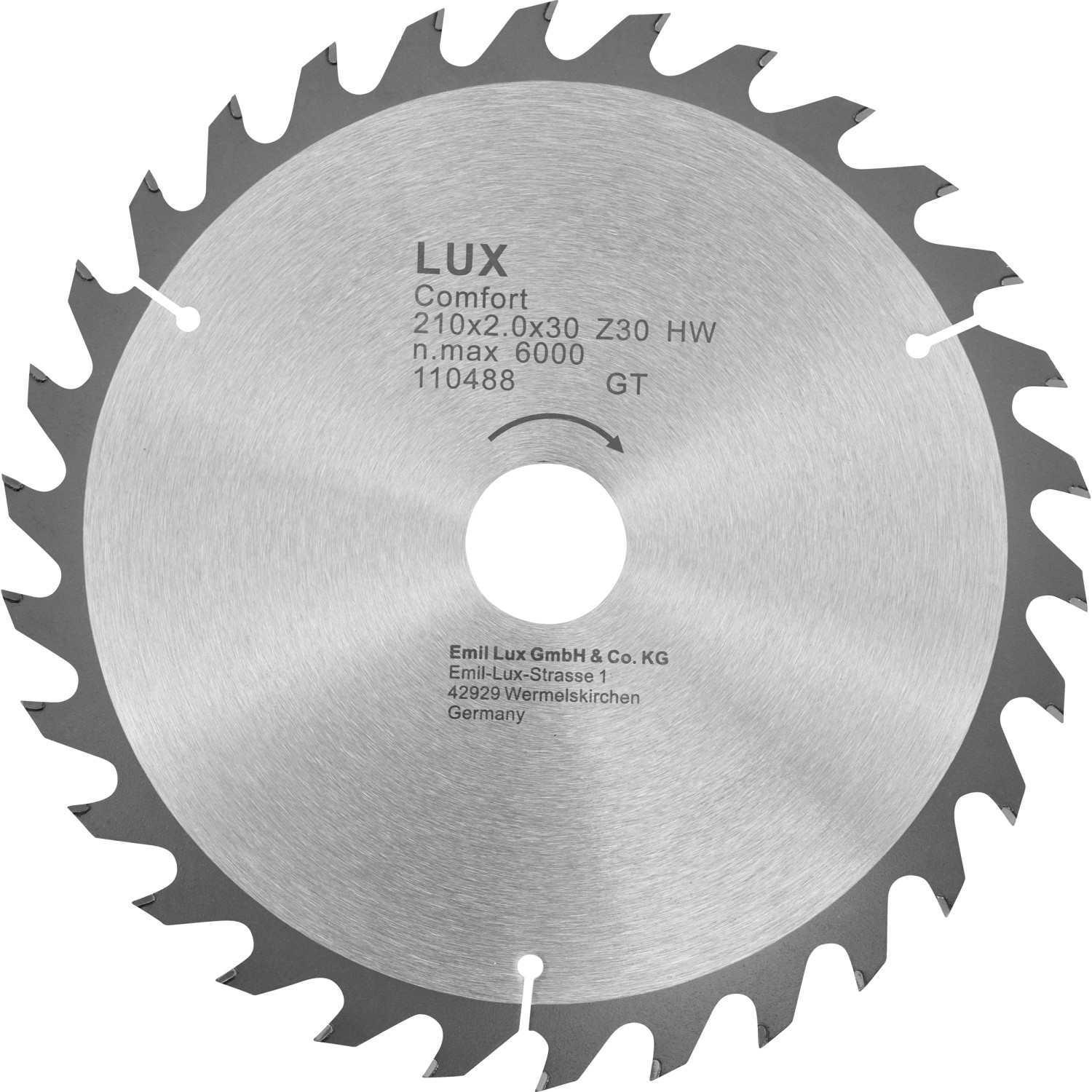Bild von LUX HM-Kreissägeblatt 210 mm x 30 mm 30 Z