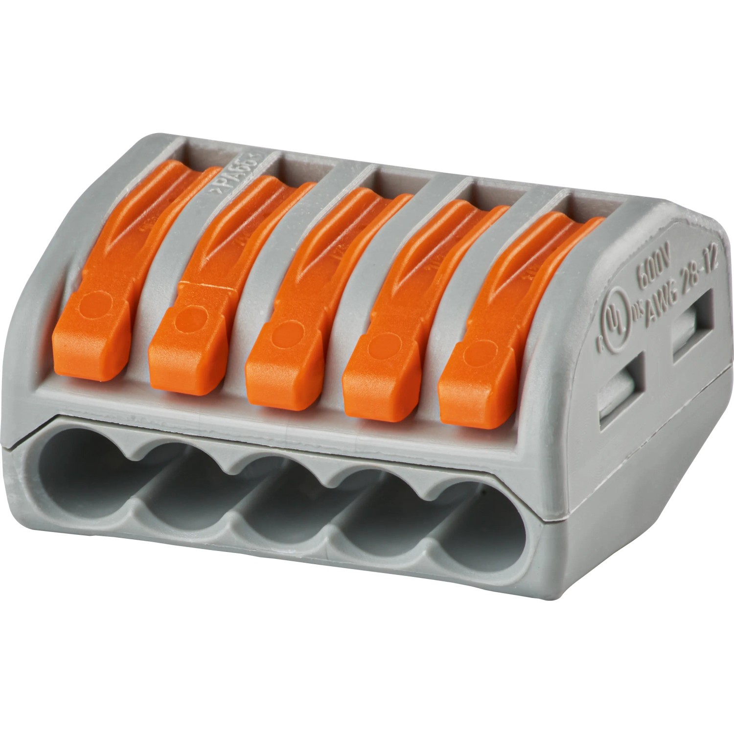 Bild von Wago Verbindungsklemme 4 mm² 5-polig Grau-Orange 40 Stück