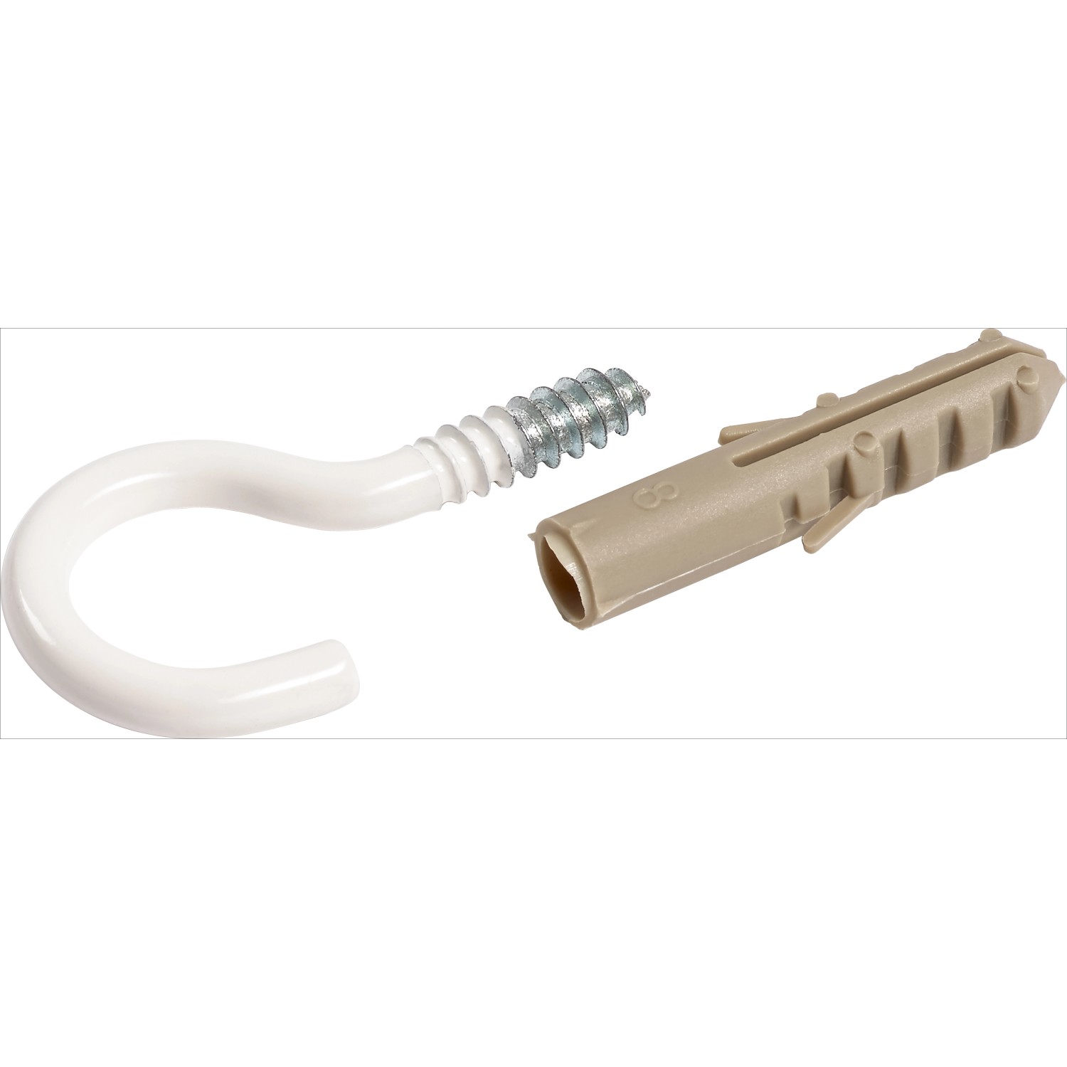 Bild von LUX Schraubhaken Gebogen verzinkt Ø 2,6 mm x 30 mm Weiß 6 Stück