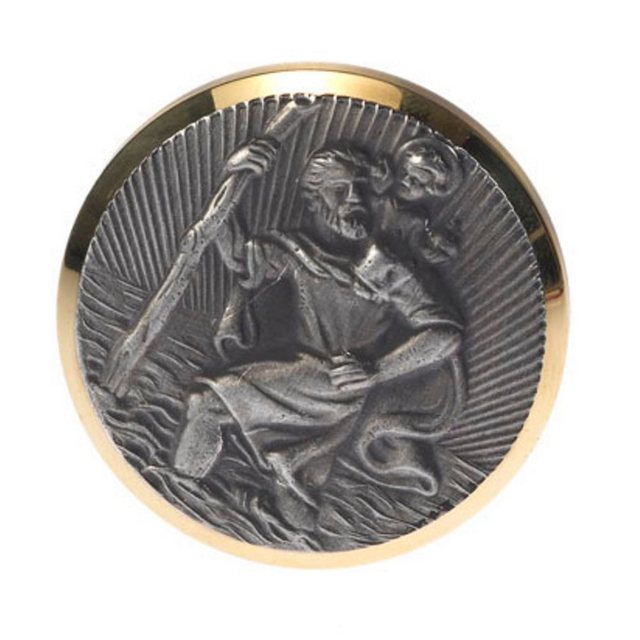 Bild von HP-AUTOZUBEHÖR Lenkradbezug HP Autozubehör Christophorus-Plakette 43 mm Gold, Silber