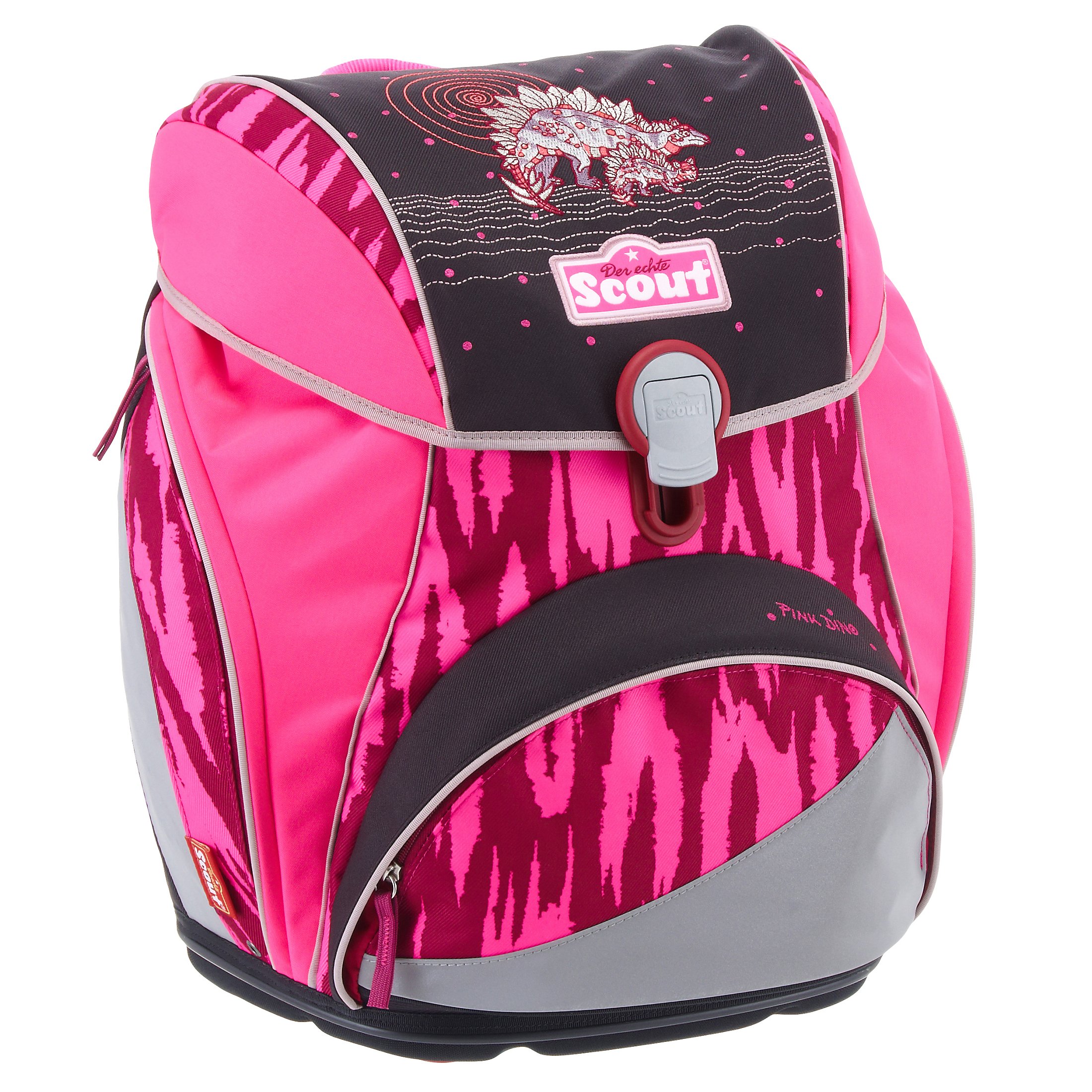 Bild von Scout Alpha Schulranzenset 4-tlg. Farbe: Pink Dino (pink / rosa)