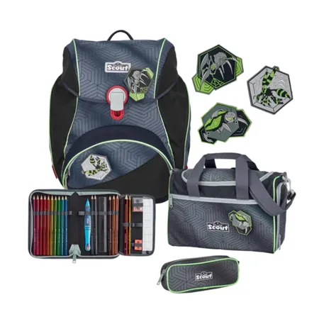 Bild von Scout Alpha Superflash Black Spider 4tlg. Schulranzenset