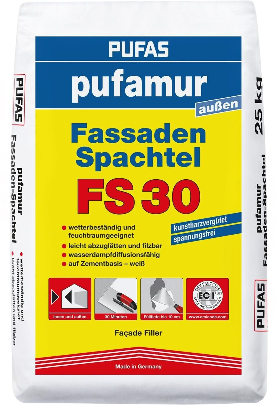 Bild von PUFAS Pufamur Fassaden-Spachtel FS30 25kg