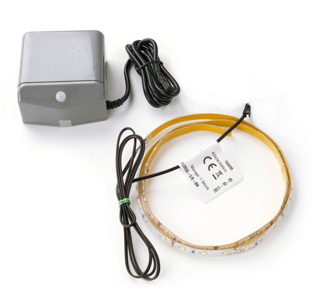 Bild von FACKELMANN LED ConturaLight Waschtisch Beleuchtung/Maße: ca. 55 cm breit/indirekte LED-Beleuchtung unter Waschbecken/austauschbares LED-Band fürs Bad/inklusive Bewegungsmelder mit Batterien