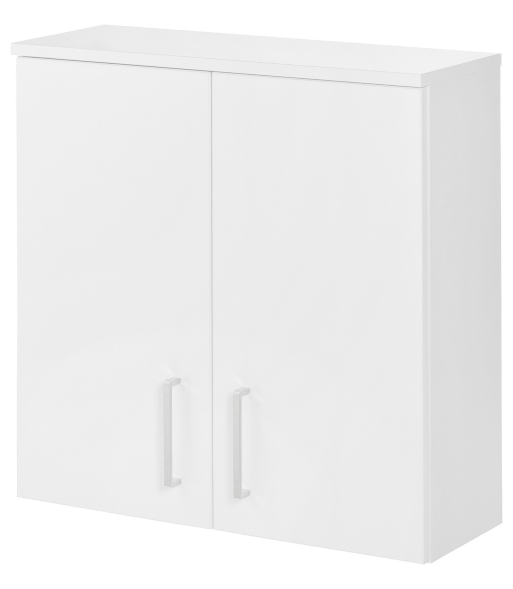Bild von FACKELMANN Hängeschrank Atlanta/Schrank mit gedämpften Scharniere/Maße (B x H x T): ca. 60,5 x 68 x 32,5 cm/hochwertiger Schrank fürs Badezimmer mit 2 Türen/Korpus: Weiß/Front: Weiß