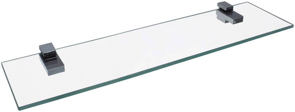 Bild von FACKELMANN Glasablage 40 cm/Wandregal für Badaccessoires/Maße (B x T): ca. 40 x 12 cm/Wandablage mit 6 mm Stärke/hochwertiges Glasregal mit Halterungen/Wandregal fürs Bad/Badregal fürs WC