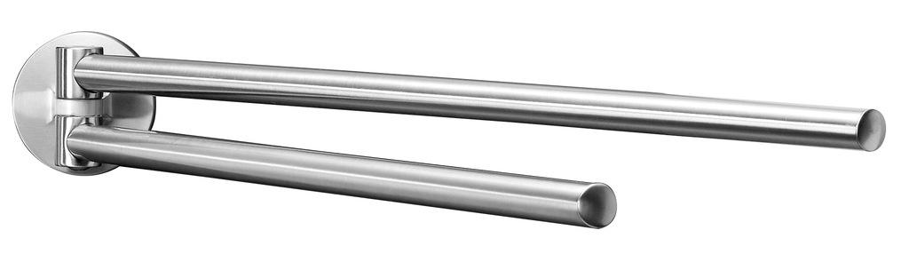 Bild von Fackelmann Doppel-Handtuchstange FUSION, zweiarmiger Handtuchhalter, Handtuchreling (Farbe: Silber), Menge: 1 Stück