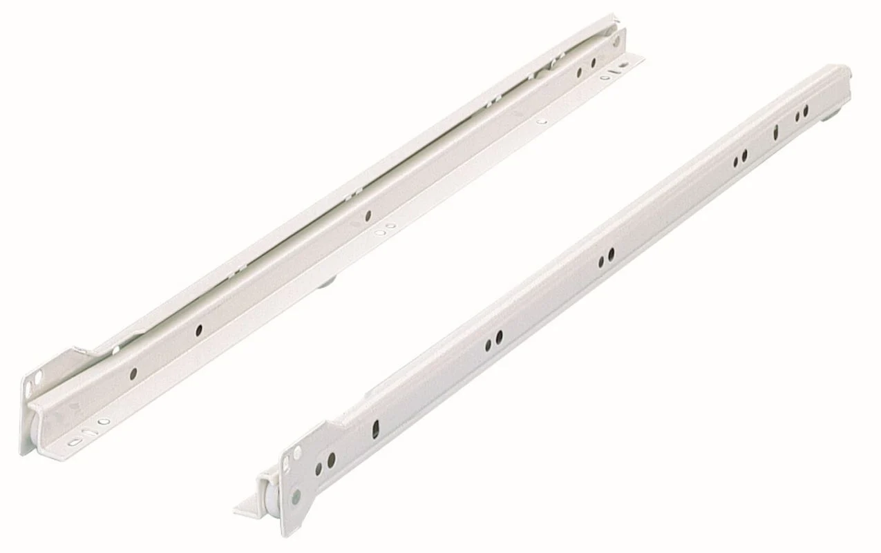 Bild von Hettich Rollschubführung Teilauszug FR 302 - für aufliegende Montage, 400mm, einseitige Zwangsführung, Weiß - 9220055