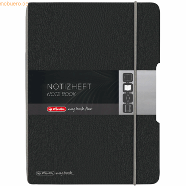 Bild von 5 x Herlitz Notizheft flex Lederoptik A5 40 Blatt punktiert schwarz