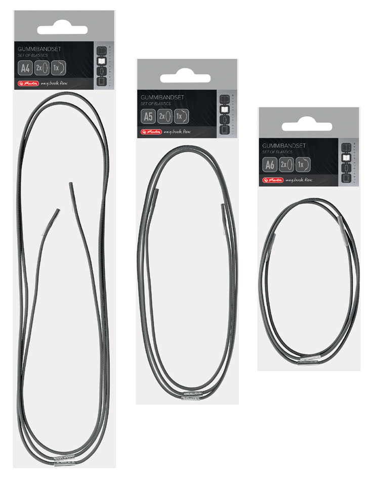 Bild von Herlitz Notizbuch Gummibandset A6 mit 1 Verschluss- und 2 Haltegummis anthrazit