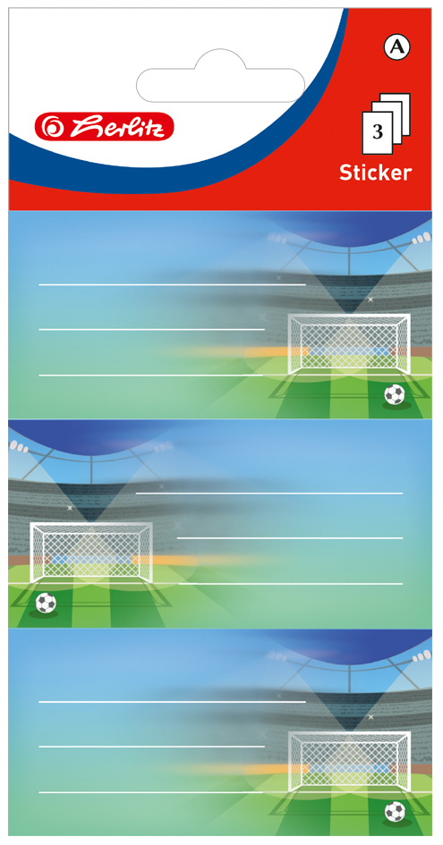 Bild von 10 x Herlitz Buchetiketten Motiv 5 3 Blatt Fußball