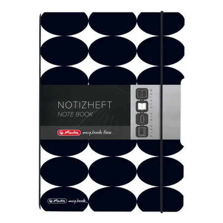 Bild von herlitz 50039784 Notizheft flex A5, 40 Blatt punktiert, Motiv: Just Black, 1 Stück