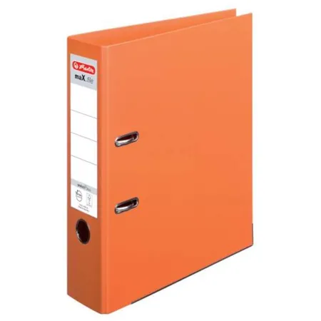 Bild von 15x Herlitz, Ordner, Ordner maX.file protect plus, Rückenbr.: 80mm,orange DIN A4, Voll-PP-Kunststoffbezug, Kantenschutz (A4, 80 mm, 1 x)