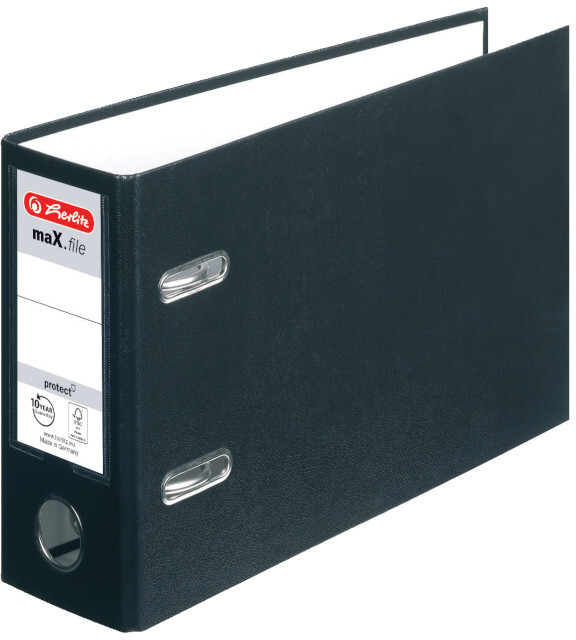 Bild von Herlitz, Ordner, PP-Ordner maX.file protect, A5 quer, schwarz Rückenbreite: 75 mm, PP-Kunststoffbezug, Einsteckrücken (A5, 75 mm, 1 x)