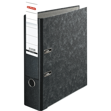 Bild von Herlitz, Ordner, Ordner maX.file nature pocket, schwarz Rückenbreite: 80 mm, mit schwarzem Wolkenmarmorpapier- (A4, 80 mm, 1 x)