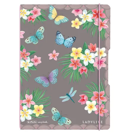 Bild von Herlitz Notizheft flex, A4, 2 x 40 Blatt, kariert und liniert, Motiv: Ladylike Butterflies, 1 Stück