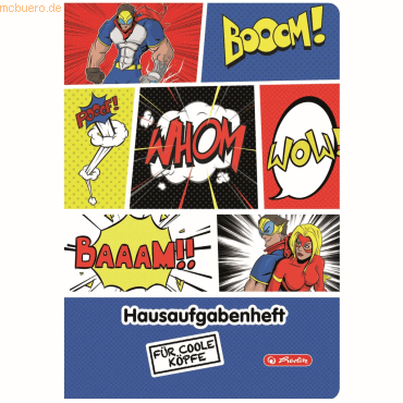 Bild von 4 x Herlitz Hausaufgabenheft A5 48 Blatt Comic