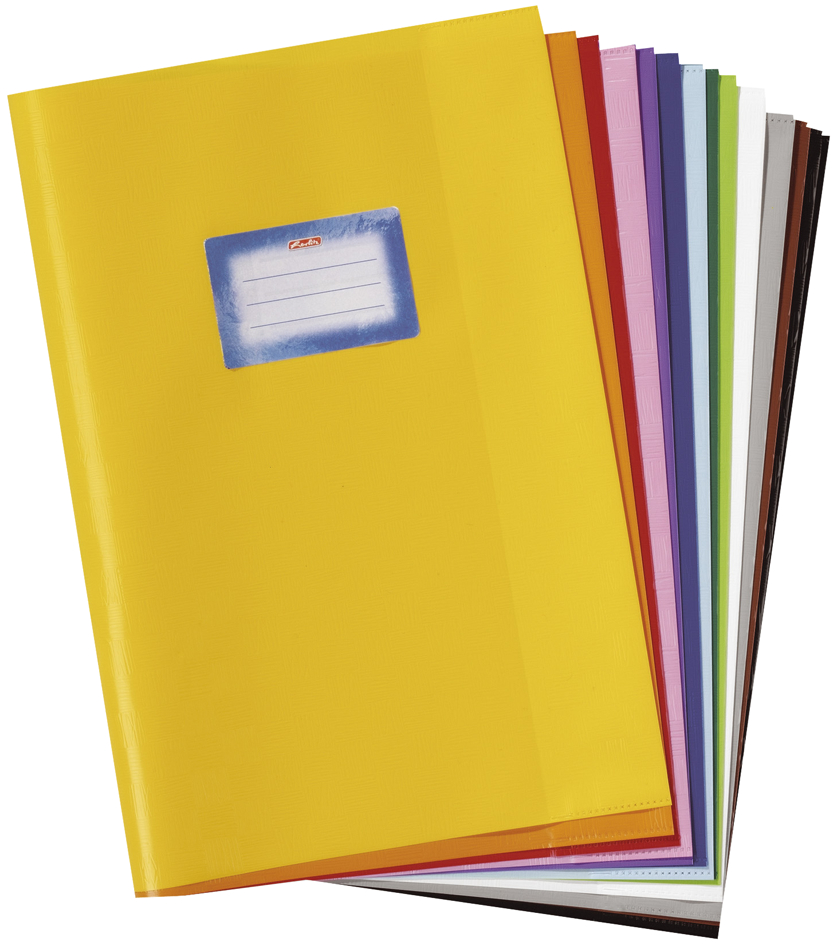 Bild von herlitz Heftschoner DIN A4, geprägt (Bast), PP, dunkelblau mit aufgeklebtem Beschriftungsetikett - 25 Stück (5204045)