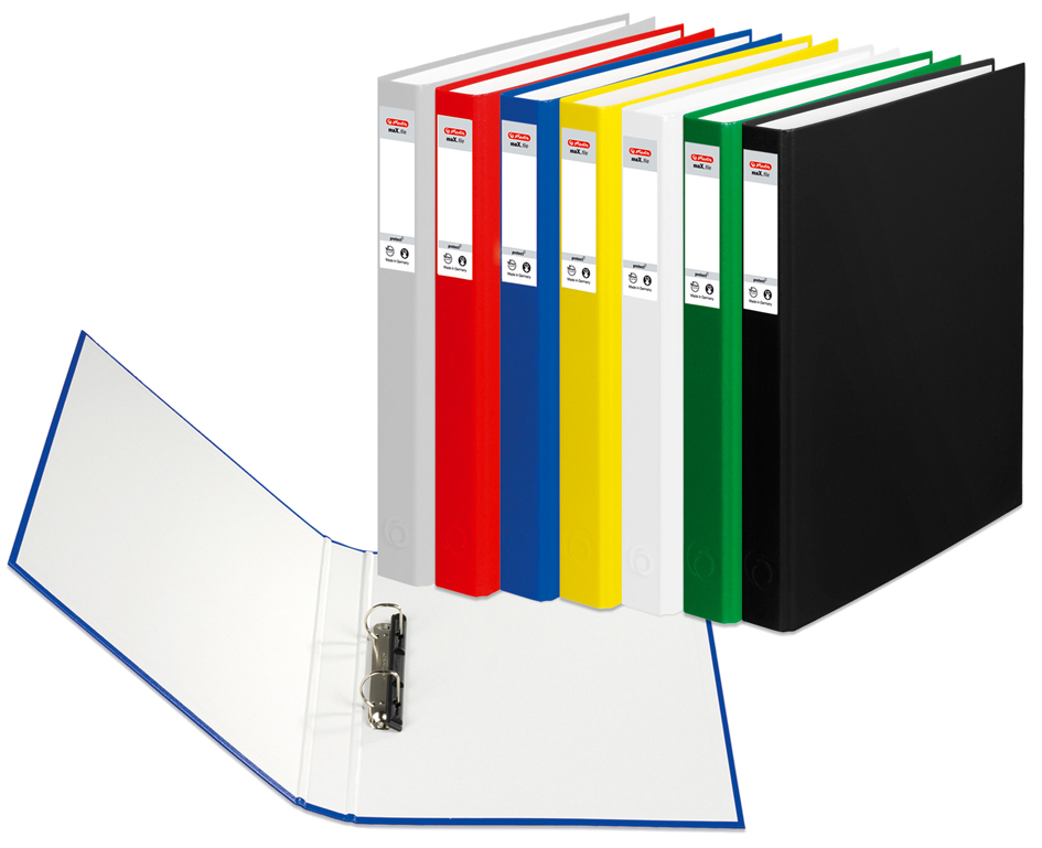 Bild von Herlitz Ringbuch maX.file pRotect A4, 1 Stück, 2-Ring-Kombi-Mechanik, 25 mm Füllhöhe, rot