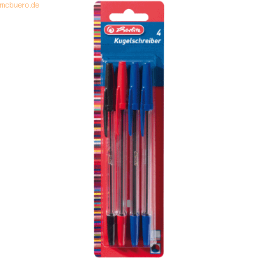 Bild von 6 x Herlitz Kugelschreiber Büro VE=4 Stück / 3 Farben