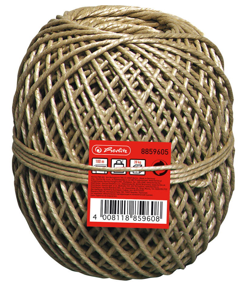 Bild von herlitz Verpackungs-Kordel, aus PP, braun, 100 m Reißkraft: 45 kg, Tragfähigkeit: 20 kg (8859605)