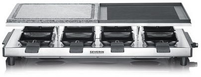 Bild von Severin 2373 Raclette 8Pfännchen, Antihaftbeschichtung, Grillfunktion Edelstahl (gebürstet), Schwarz