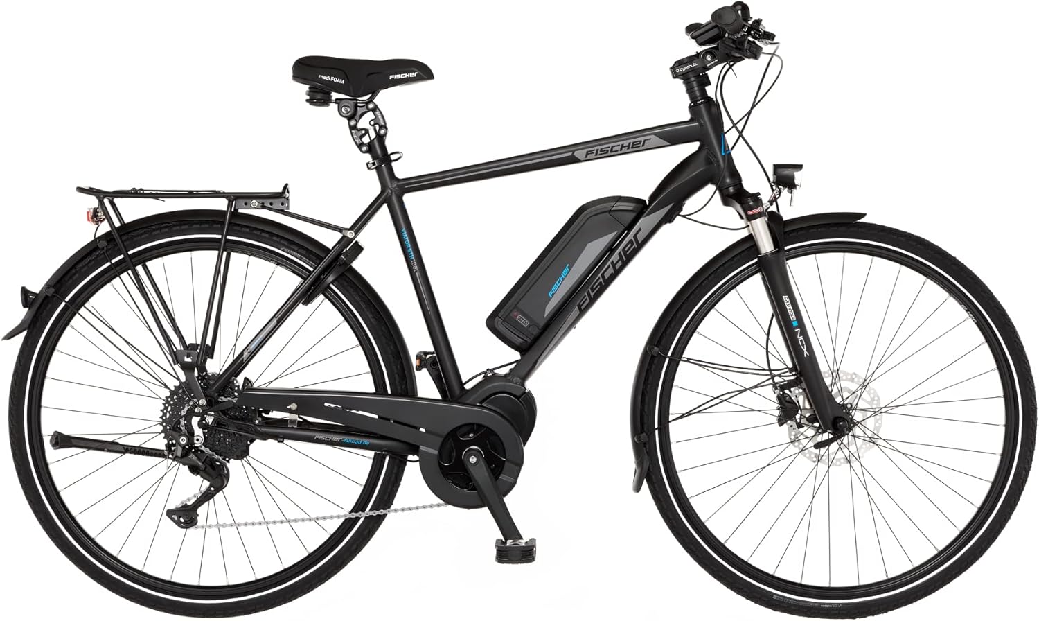 Bild von FISCHER Fahrrad E-Bike VIATOR ETH 1861 55, 10 Gang Shimano Deore Schaltwerk, Kettenschaltung, Mittelmotor, 627 Wh Akku, (mit Faltschloss), Pedelec, Elektrofahrrad für Damen u. Herren, Trekkingrad