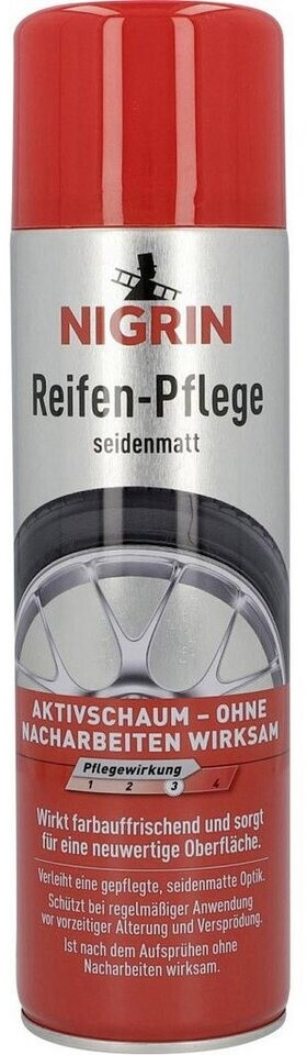 Bild von NIGRIN Reifenpflege Schaum-Reiniger, 500 ml, schützt Autoreifen vor UV-Strahlen, Schmutz und Salz, beugt vorzeitiger Alterung und Versprödung der Reifen vor