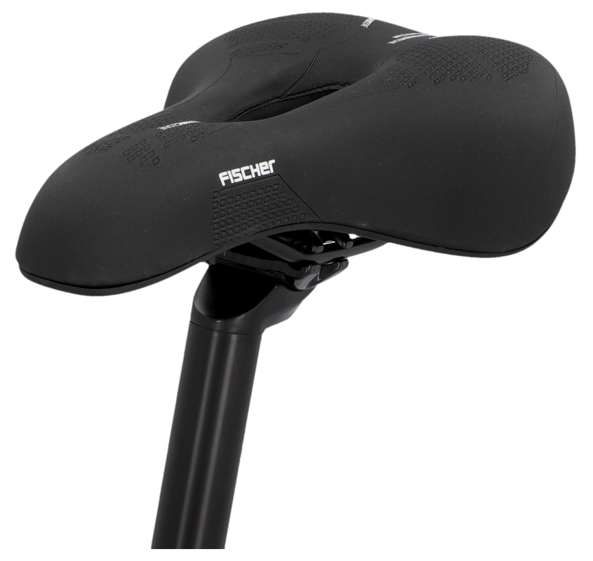 Bild von FISCHER Fahrrad Sattel Trekking Memory Foam R.e.Med, Fahrradsattel für Trekking Bikes, besonders leicht, extrem bequem, Schwarz