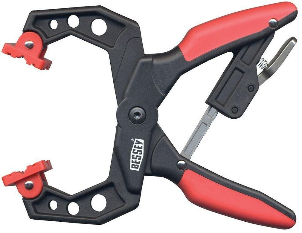 Bild von BESSEY Ratschenzwinge XCR4, Spannweite 100 mm Ausladung 75 mm, Schnelles Öffnen und Schließen durch robusten Ratschenmechanismus, Gewicht 0,28 Kg