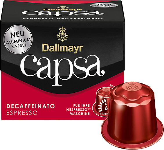 Bild von Dallmayr Capsa Espresso Decaffeinato Kaffeekapseln, Arabicabohnen kräftig, 10 Portionen