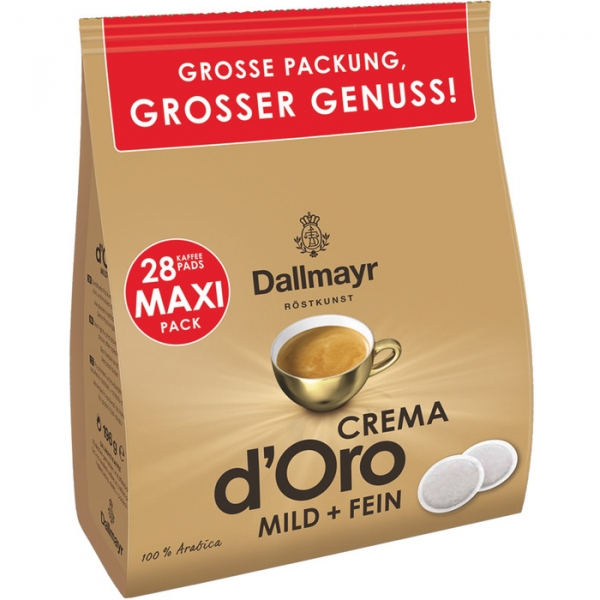 Bild von Dallmayr Crema d'Oro Kaffeepads, Arabicabohnen mild, 28 Pads