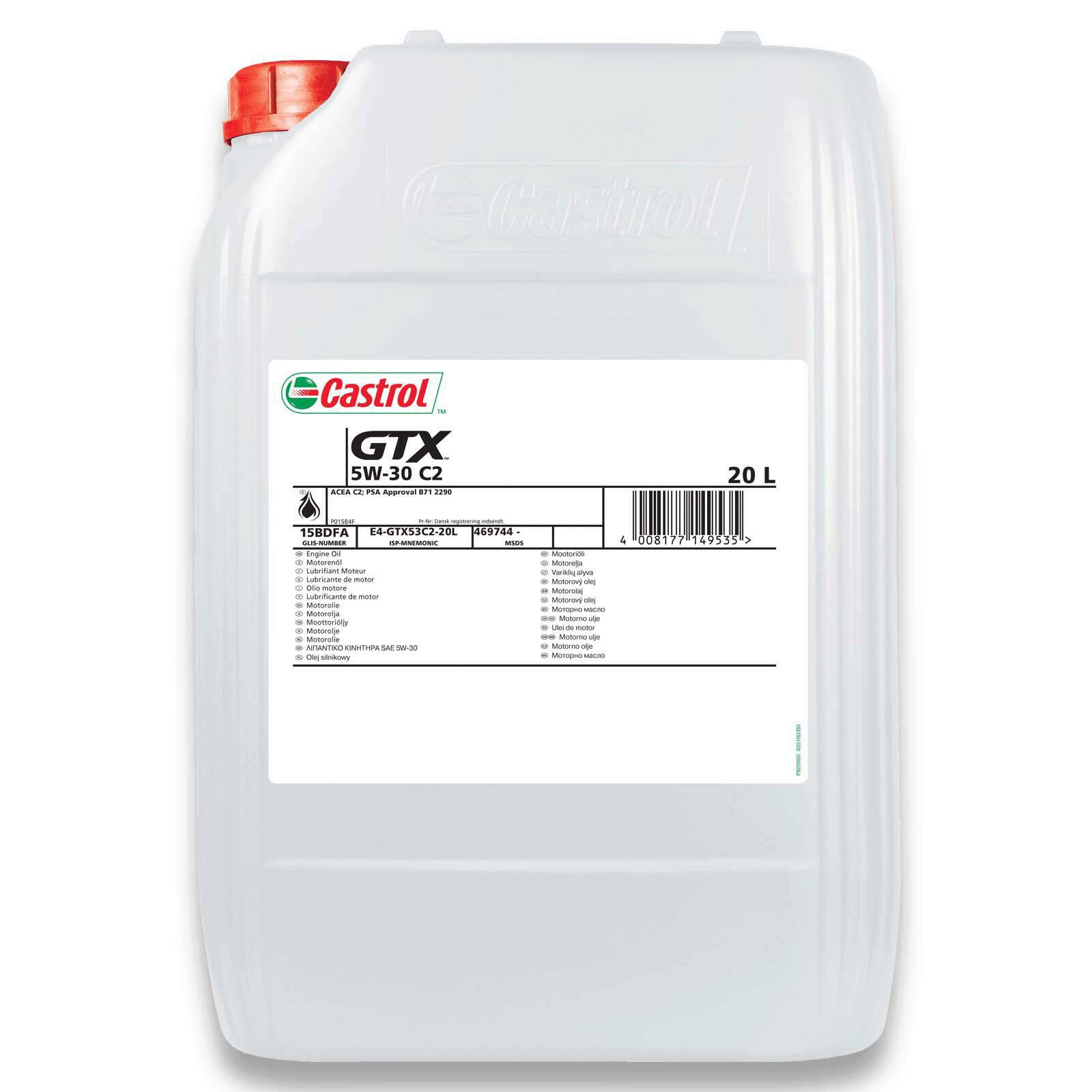 Bild von Castrol GTX C2 5W-30 20l Motoröl 15BDFA PEUGEOT: 206+ Hatchback, 208 I Hatchback, 206 Hatchback, CITROËN: Relay II Van, C4 II Hatchback