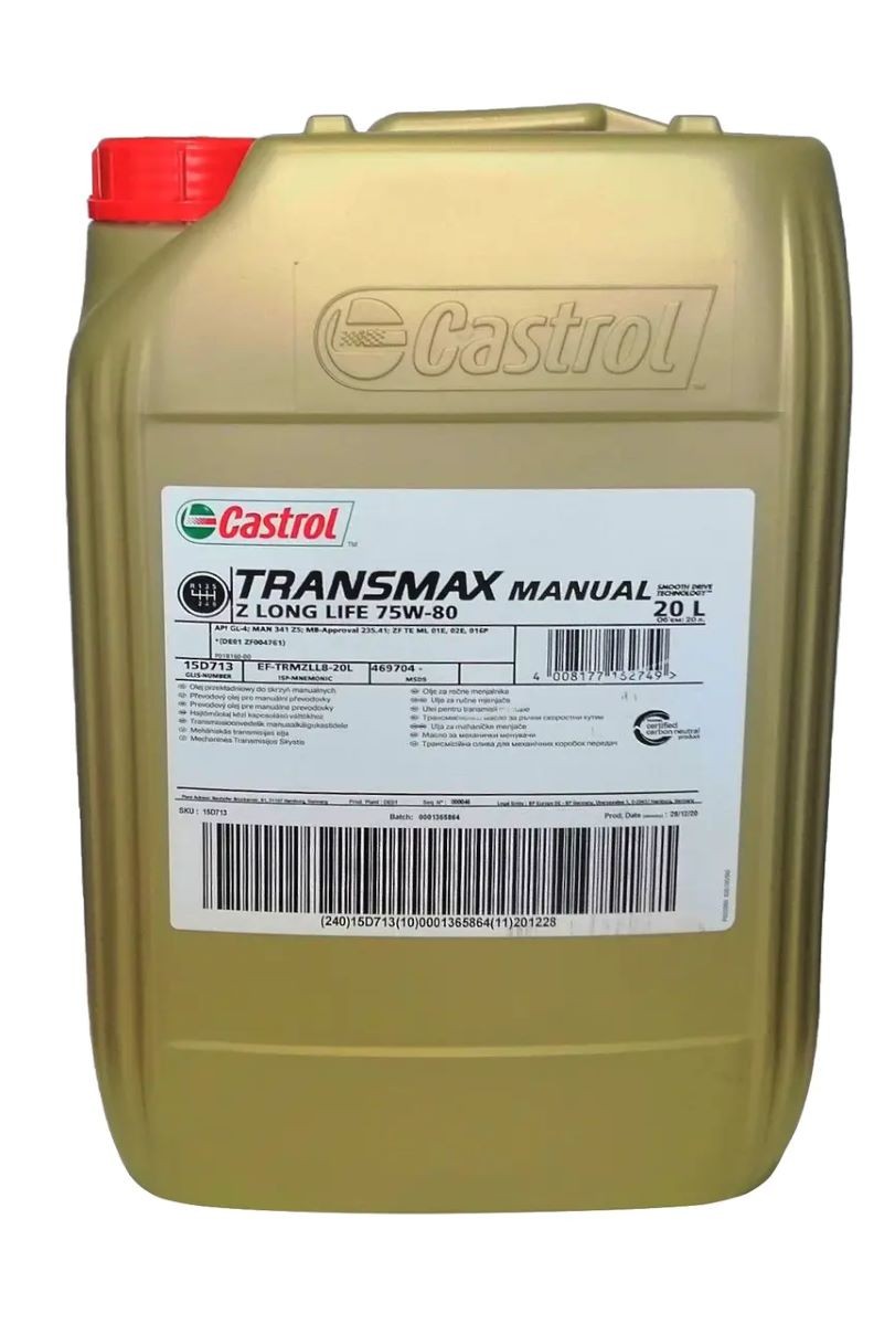 Bild von CASTROL 15D713 Getriebeöl 20 75W-80 Synthetiköl SUZUKI: Samurai Off-Road, Jimny Off-Road, SWIFT 4, MAZDA: B-Series Pickup, 3 Hatchback, 2 Hatchback