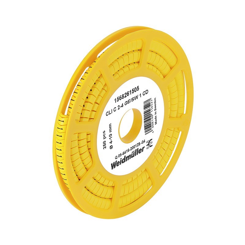 Bild von Weidmüller CLI C 2-4 GE/SW / CD Kennzeichnungsring Aufdruck / Außendurchmesser-Bereich 4 bis 10mm