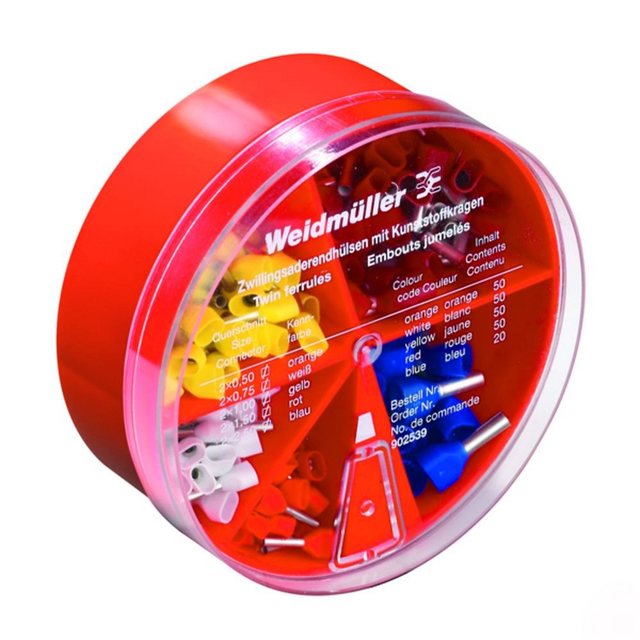 Bild von Weidmüller Aderendhülsen Weidmüller 9025390000 Zwillings-Aderendhülsen-Sortiment 0.5 mm², 0.75, ZH-BOX 0,5-2,5QMM