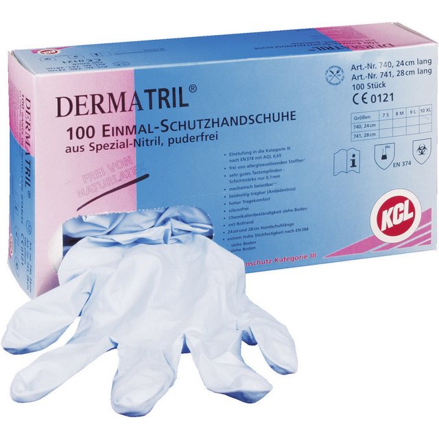 Bild von KCL Einweghandschuhe KCL Dermatril 740-8 100 St. Nitril Einweghandschuh Größe (Handschuhe):