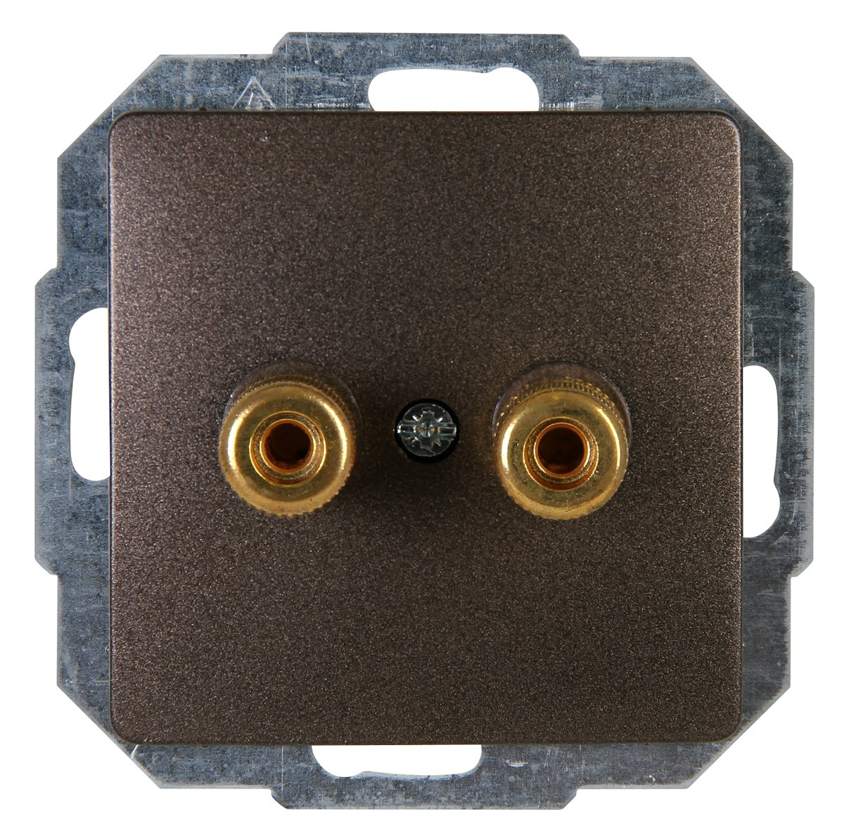 Bild von Kopp Paris Lautsprecher-Steckdose, mit Anschluss für 4mm Bananenstecker oder Lautsprecherkabel bis 16mm², IP20, palisander-braun, 921526083