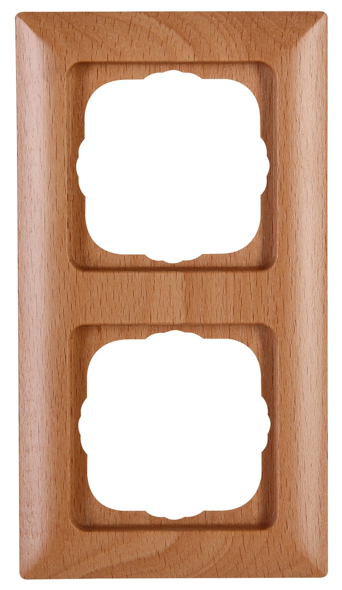 Bild von Kopp MILANO 2-fach Abdeckrahmen aus Buchen-Echtholz - 8,0 x 8,0 cm - Rahmen für Steckdosen & Schalter - Stilvoller Steckdosenrahmen aus Holz - Hochwertiger Lichtschalter-Rahmen