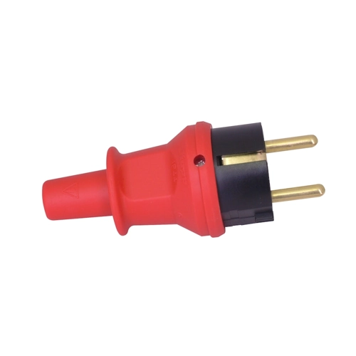 Bild von KOPP Schutzkontakt-Stecker 173012004, groß, mit Knickschutz, rot