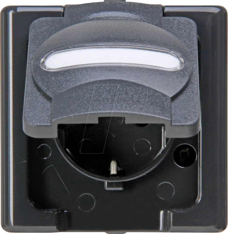 Bild von EL BE 103315007 - BLUE ELECTRIC - Schutzkontakt-Steckdose mit Klappdeckel, anthraz
