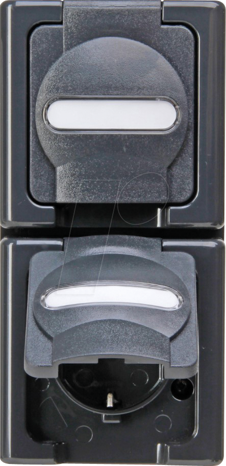 Bild von Kopp, Steckdose, APWG Blue Electric 1314.1500.9 SCHUKO-Steckdose 2fach senkrecht anthr.