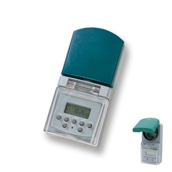Bild von Digitale Wochen Zeitschaltuhr IP44 (20 Zyklen/Tag, max 1800W, Tages-Wochen-/Wochenendprogramm)