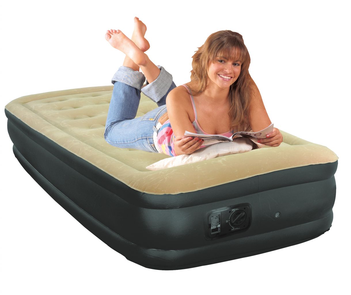 Bild von HAPPY PEOPLE Gästebett, 97 x 47 x 196cm, anthrazit - grau