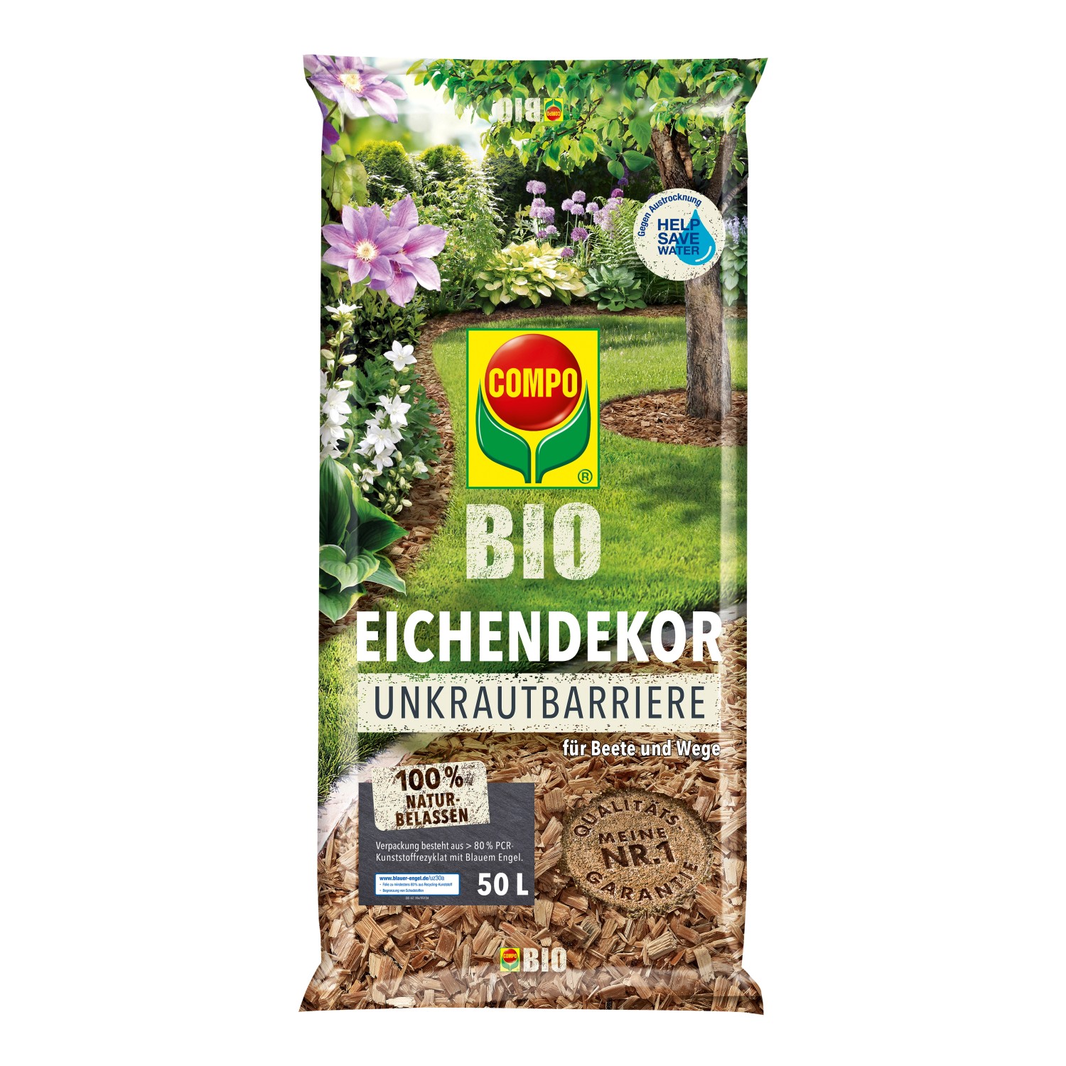 Bild von Compo BIO Eichendekor und Unkrautbarriere 1950 l (39 x 50 l) 1 Palette