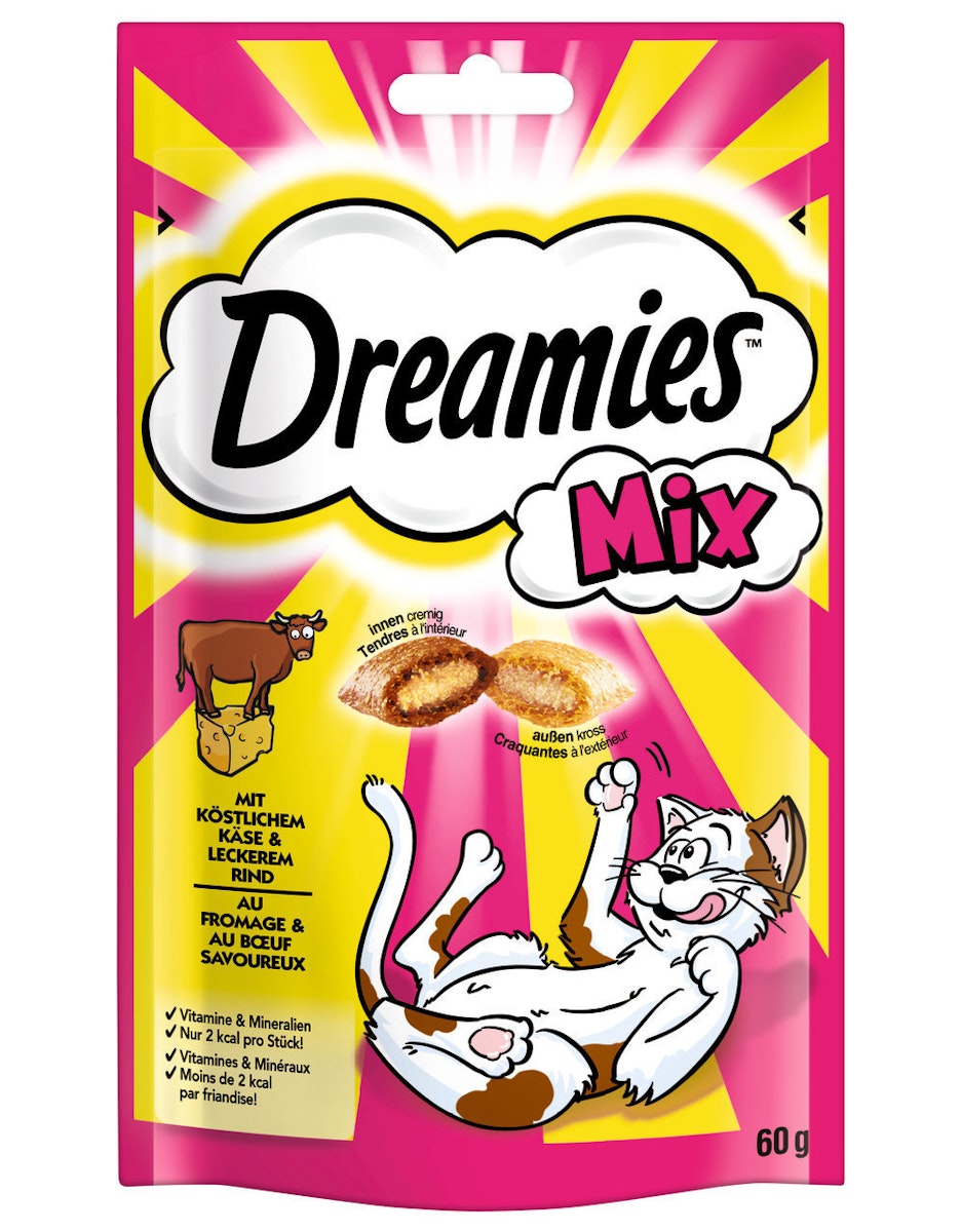 Bild von Dreamies Katzensnack 60g Mix Käse & Rind