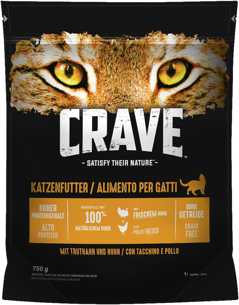Bild von CRAVE Truthahn & Huhn Katzentrockenfutter 750 Gramm